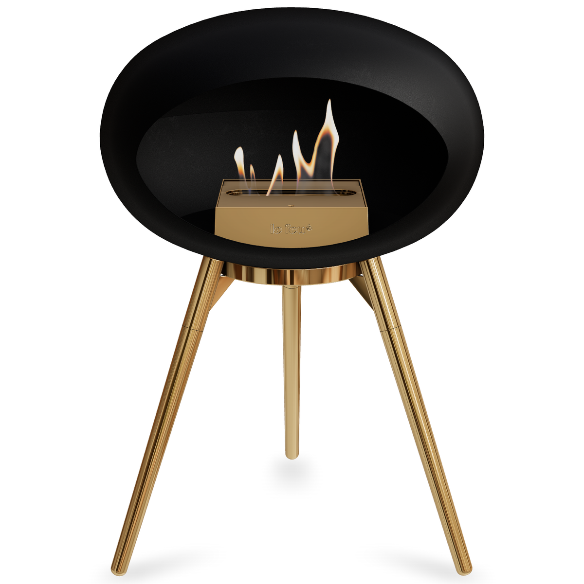 Ground Wood Low Black Bio Fireplace