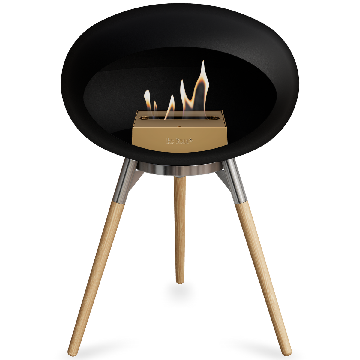 Ground Wood Low Black Bio Fireplace