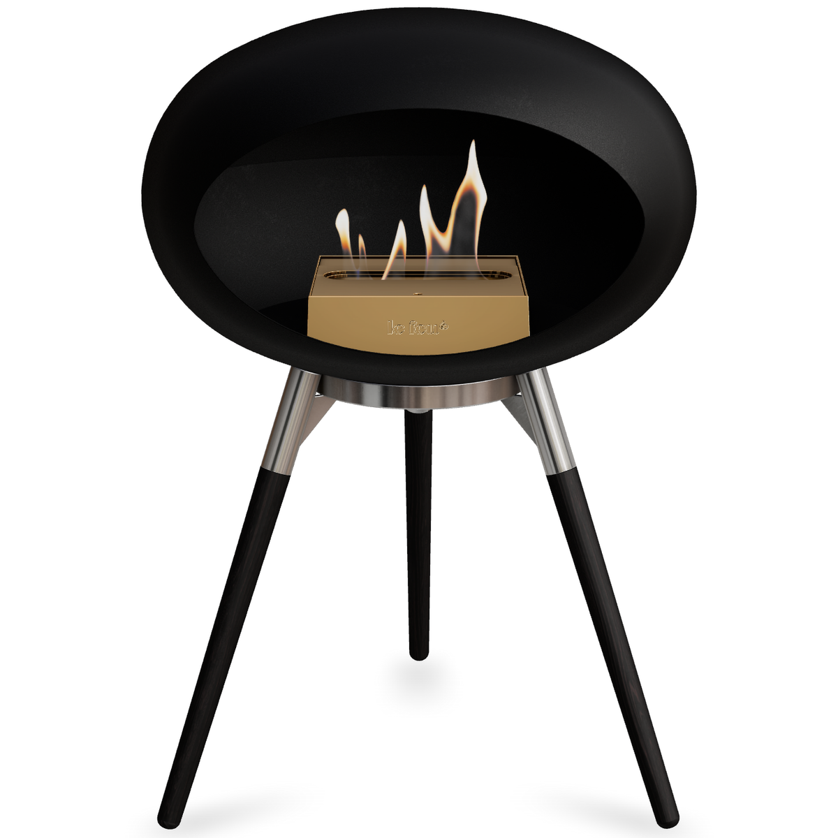 Ground Wood Low Black Bio Fireplace