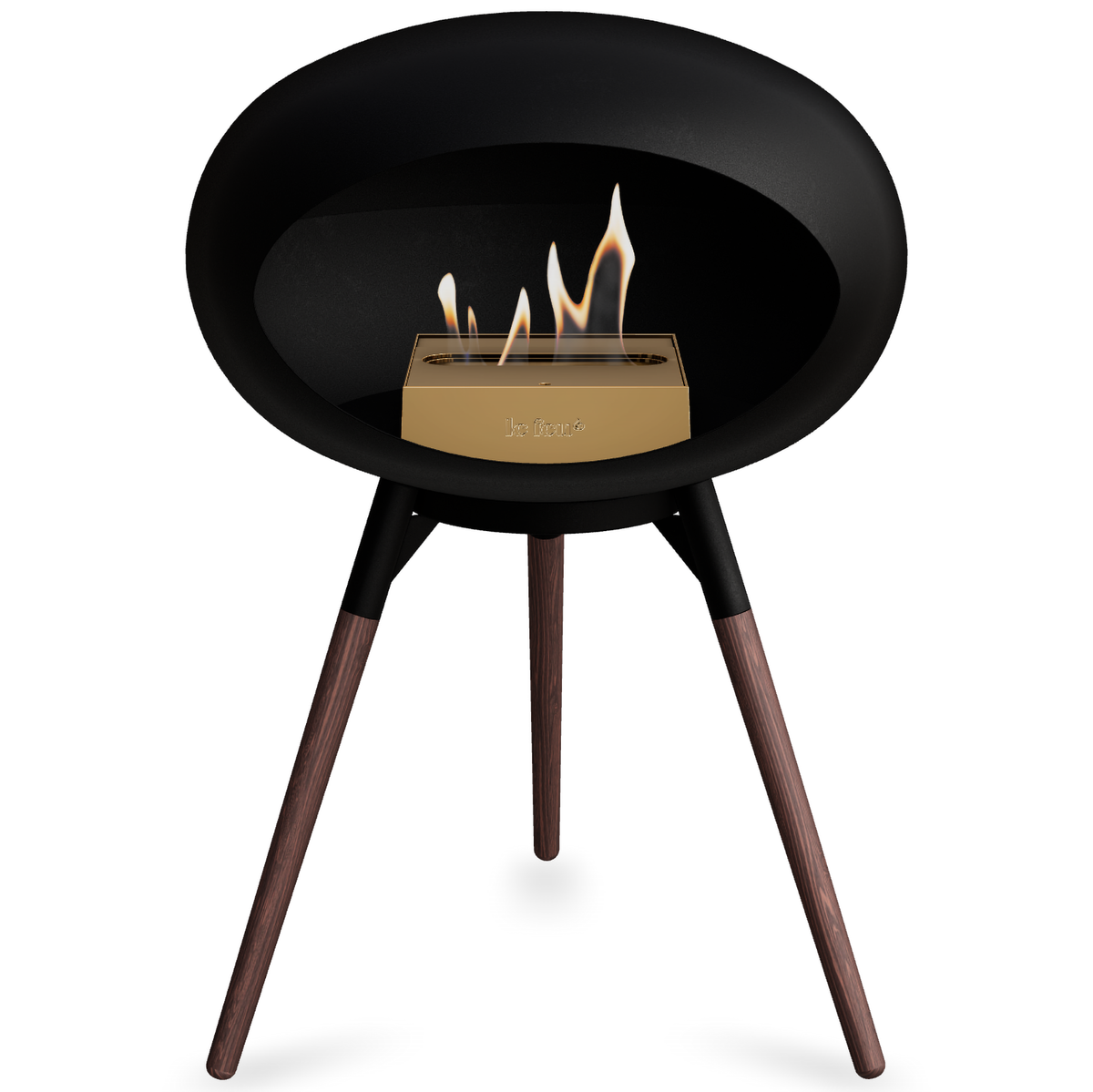 Ground Wood Low Black Bio Fireplace
