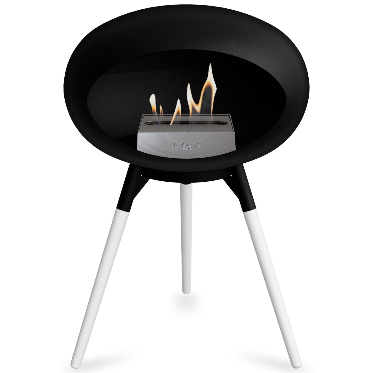 Ground Wood Low Black Bio Fireplace