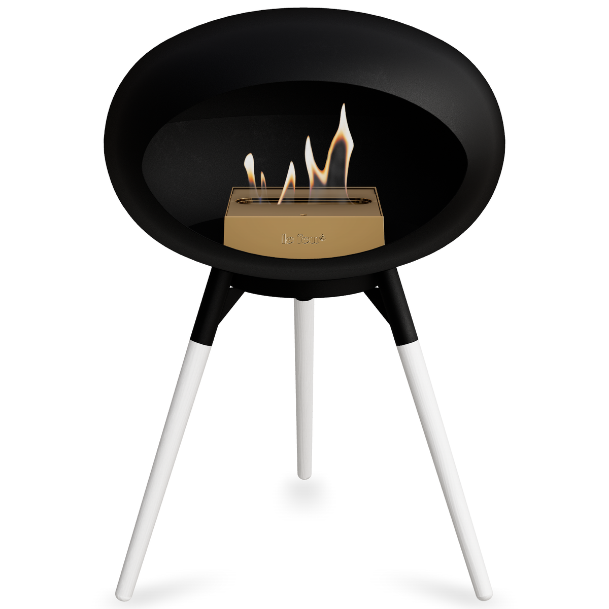 Ground Wood Low Black Bio Fireplace