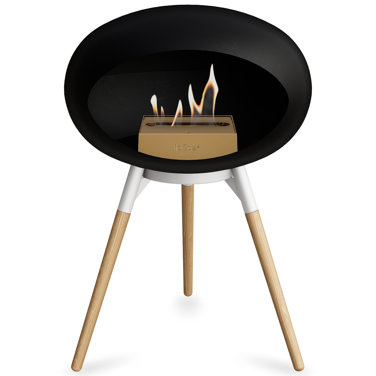 Ground Wood Low Black Bio Fireplace