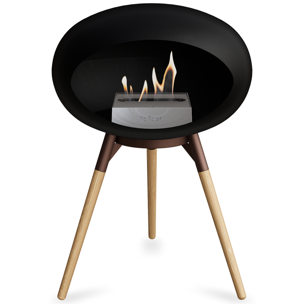 Ground Wood Low Black Bio Fireplace