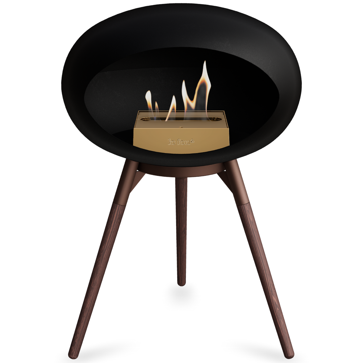 Ground Wood Low Black Bio Fireplace