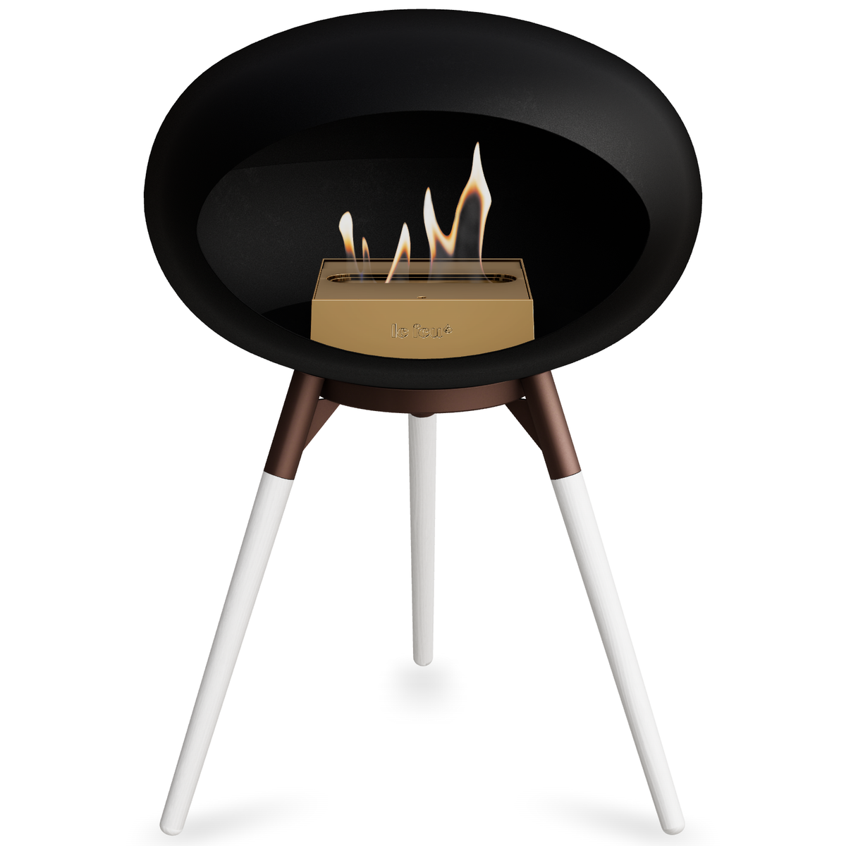Ground Wood Low Black Bio Fireplace