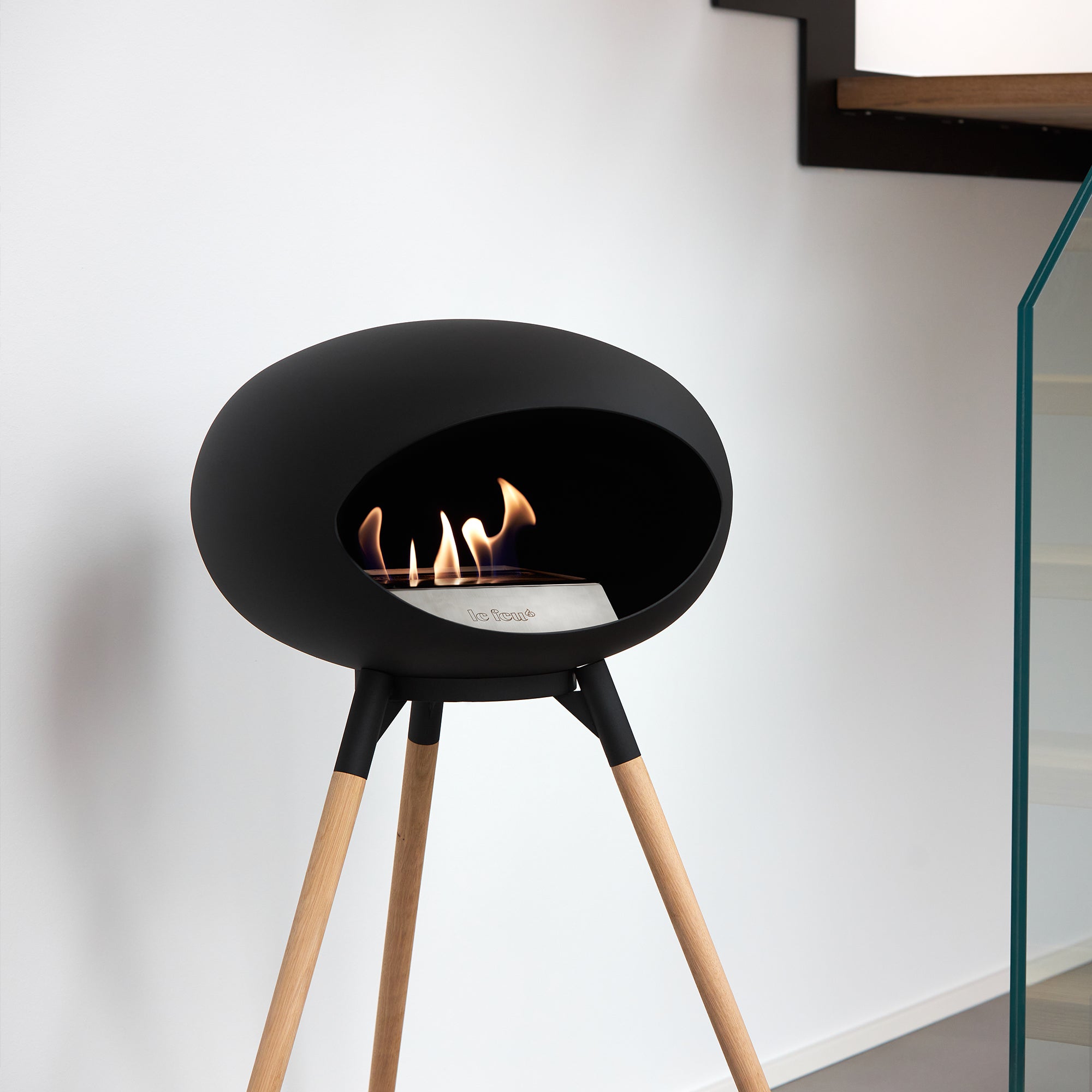 Ground Wood Low Mocca Bio Fireplace