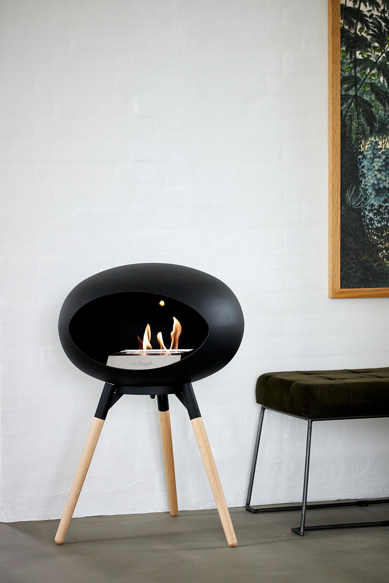 Ground Wood Low Mocca Bio Fireplace