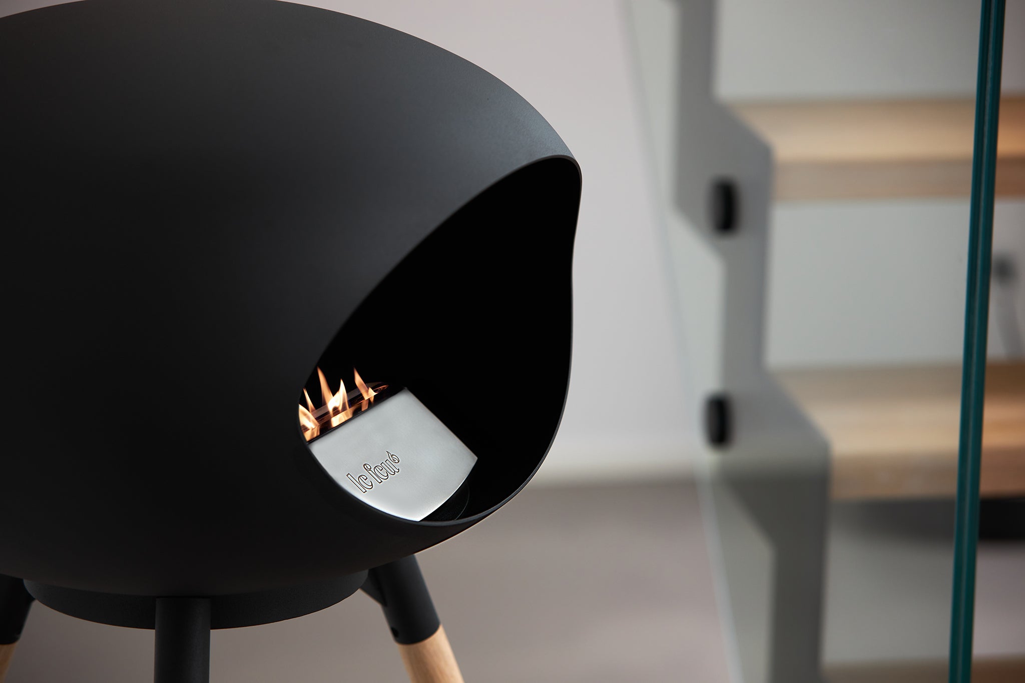 Ground Wood Low Mocca Bio Fireplace