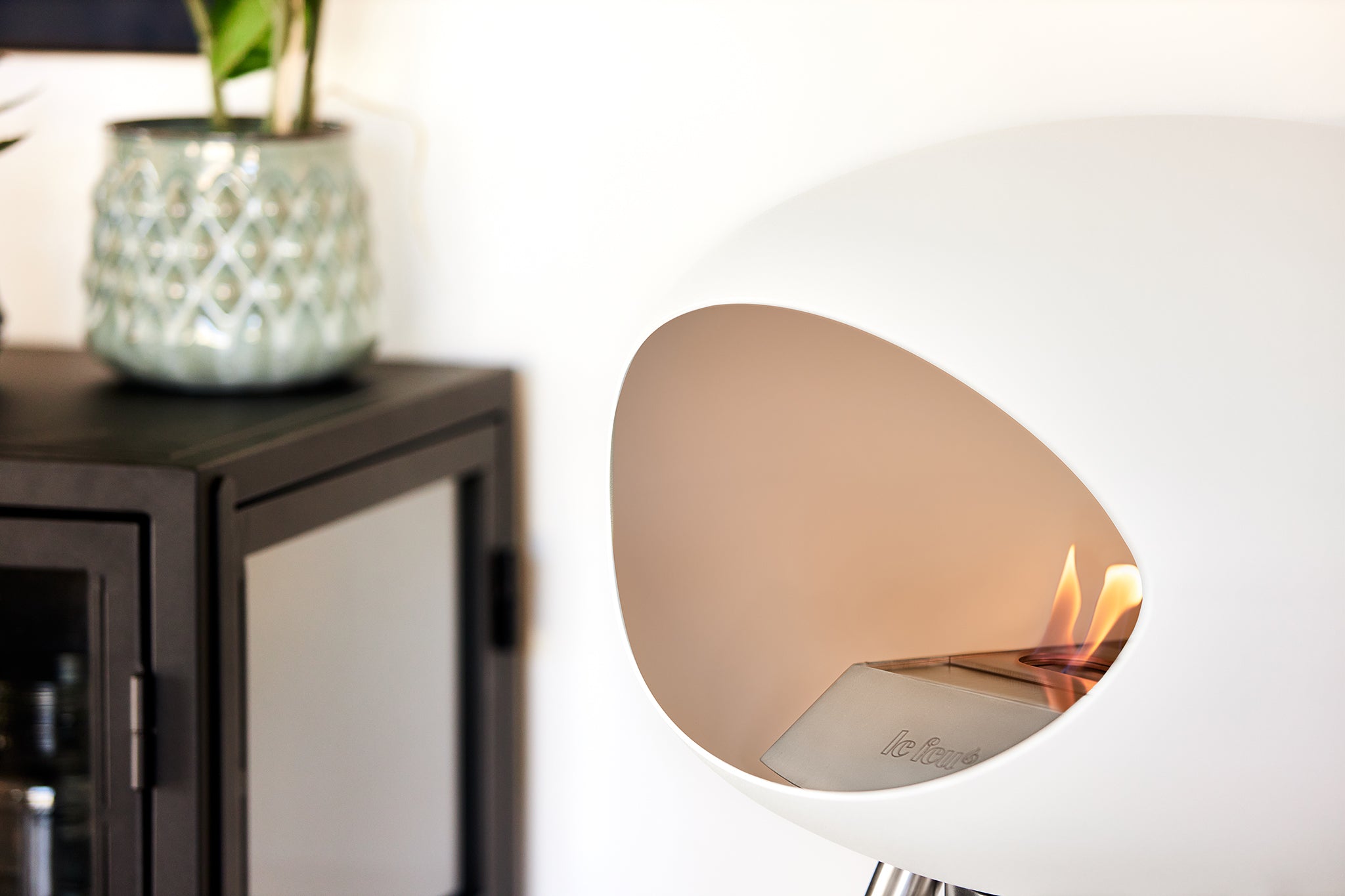Ground Wood Low Mocca Bio Fireplace