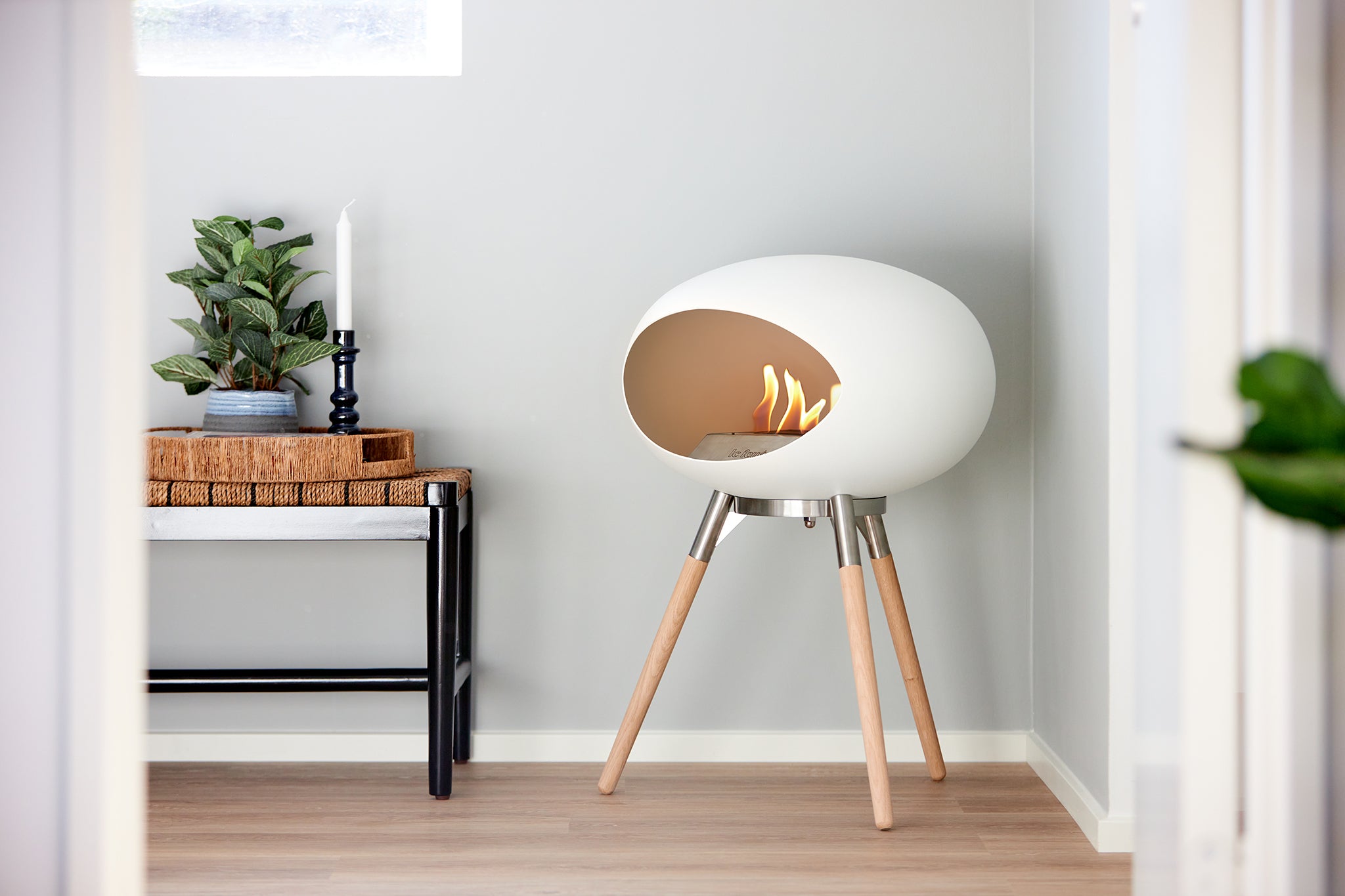 Ground Wood Low Mocca Bio Fireplace