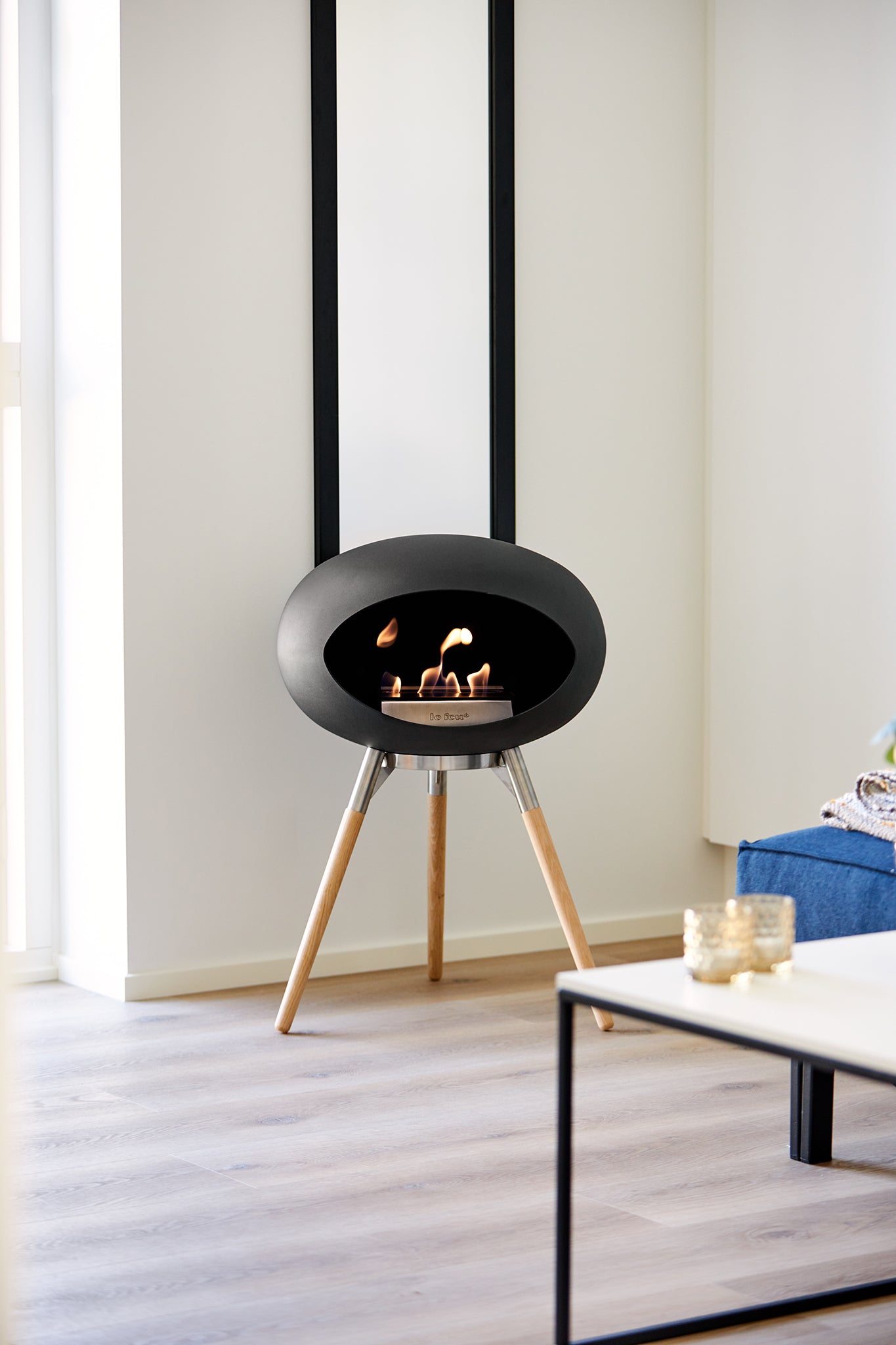 Ground Wood Low Mocca Bio Fireplace