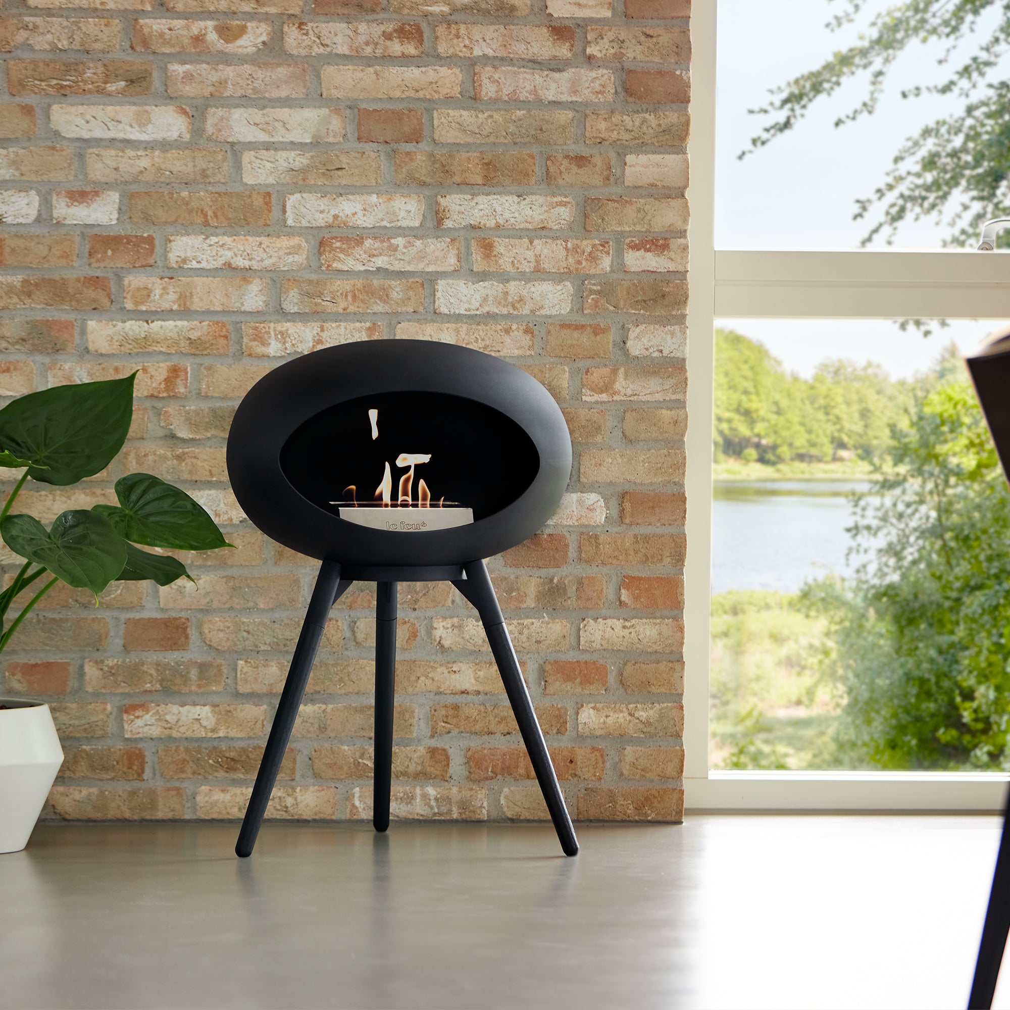 Ground Wood Low Mocca Bio Fireplace