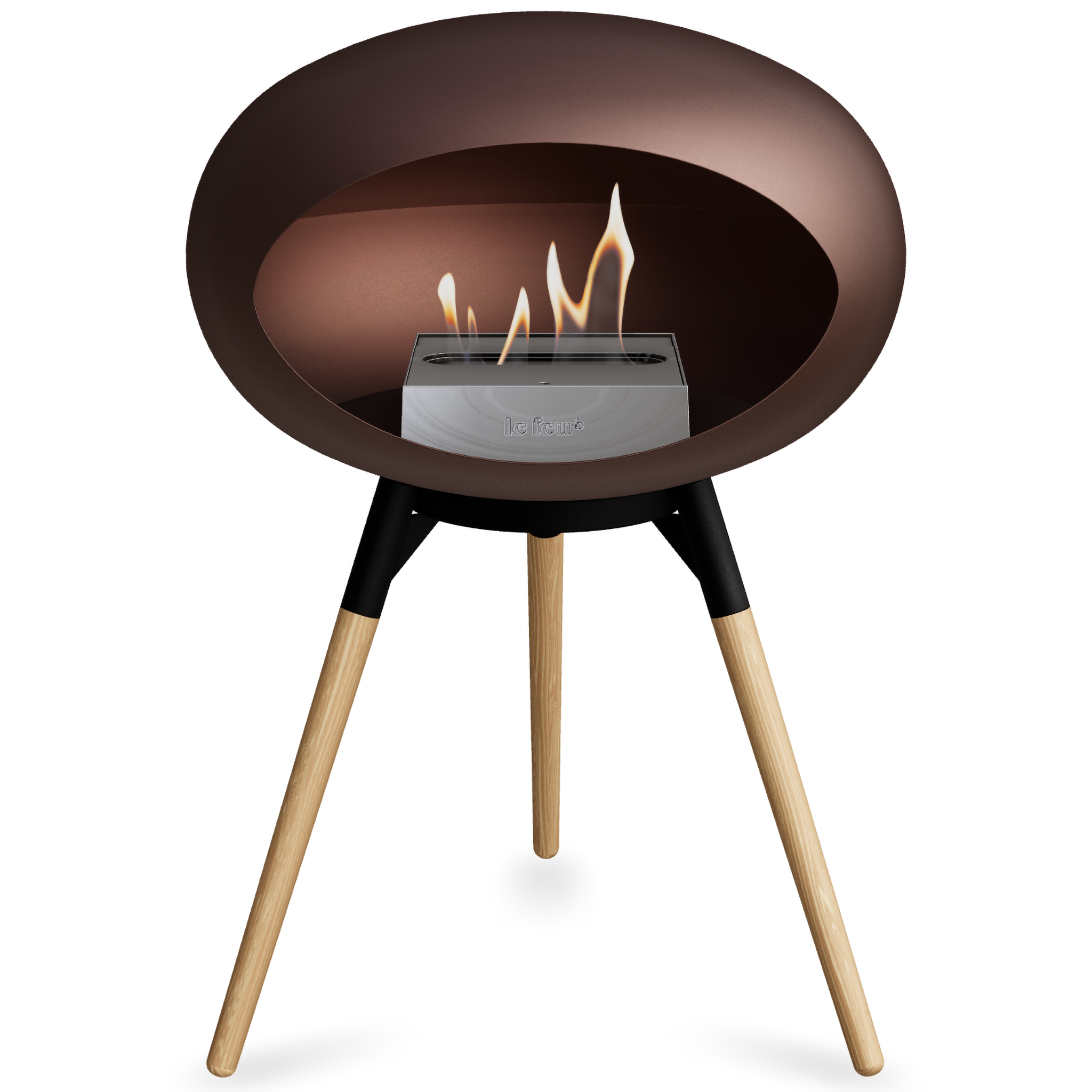 Ground Wood Low Mocca Bio Fireplace