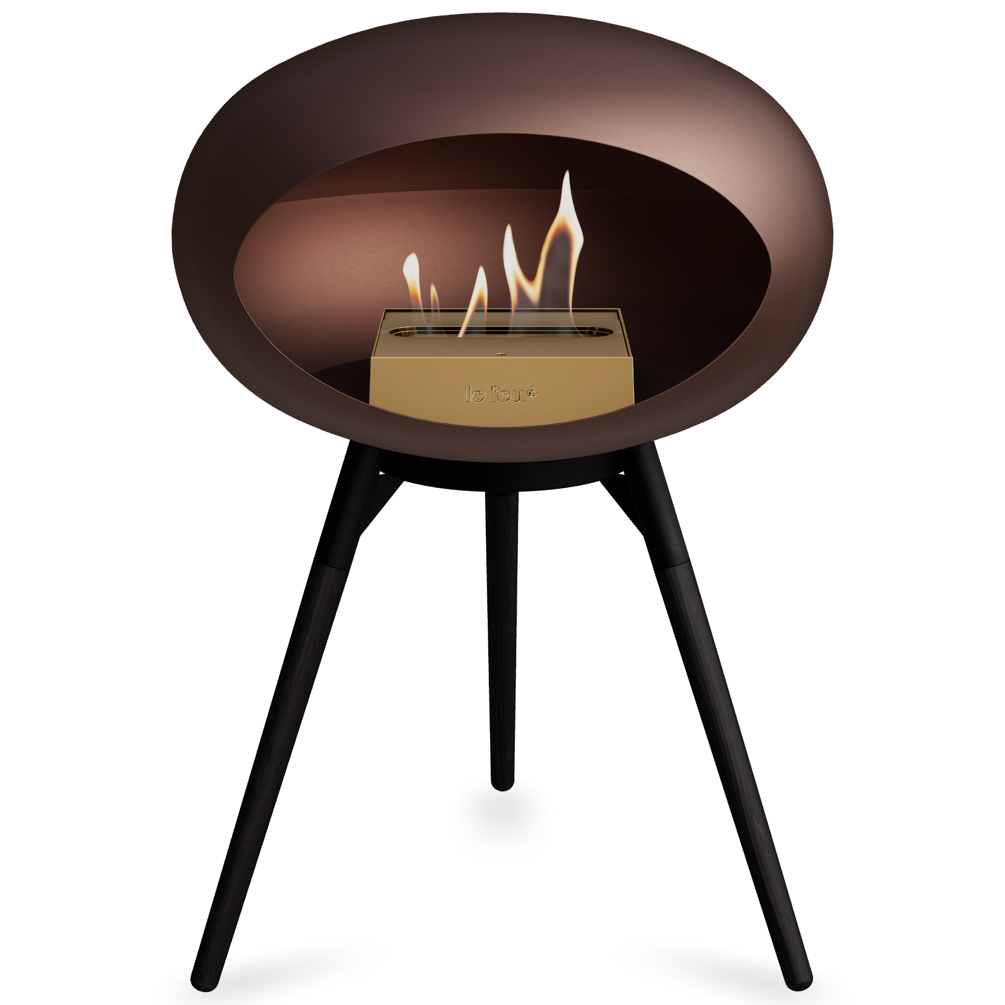 Ground Wood Low Mocca Bio Fireplace