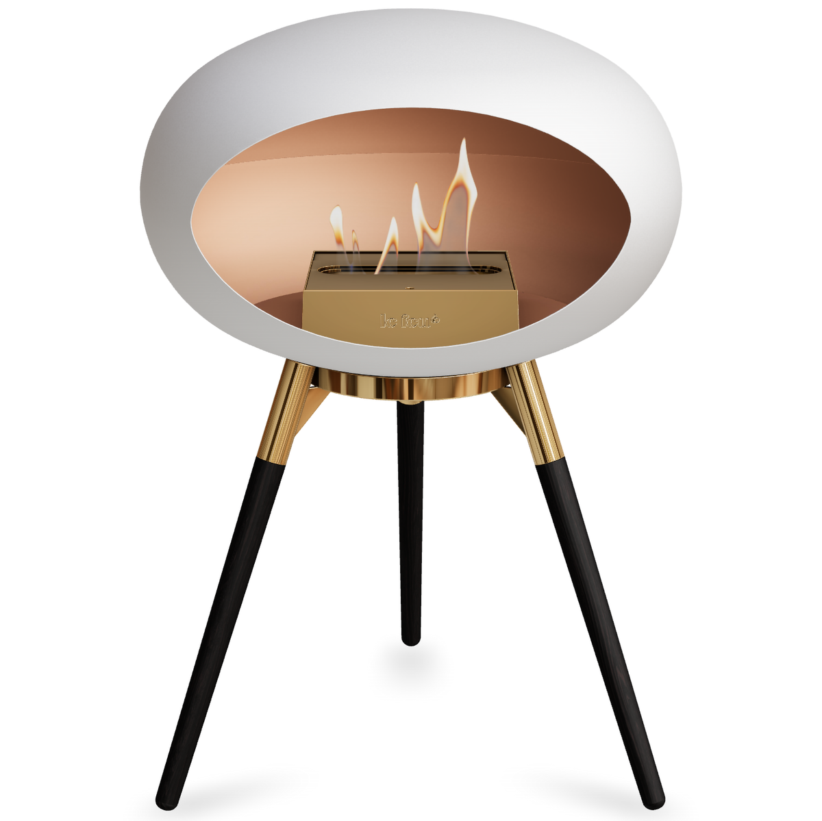 Ground Wood Low White Bio Fireplace