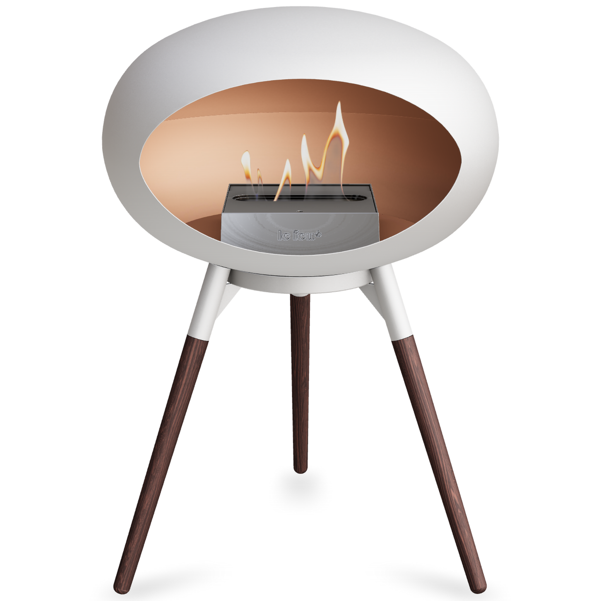 Ground Wood Low White Bio Fireplace