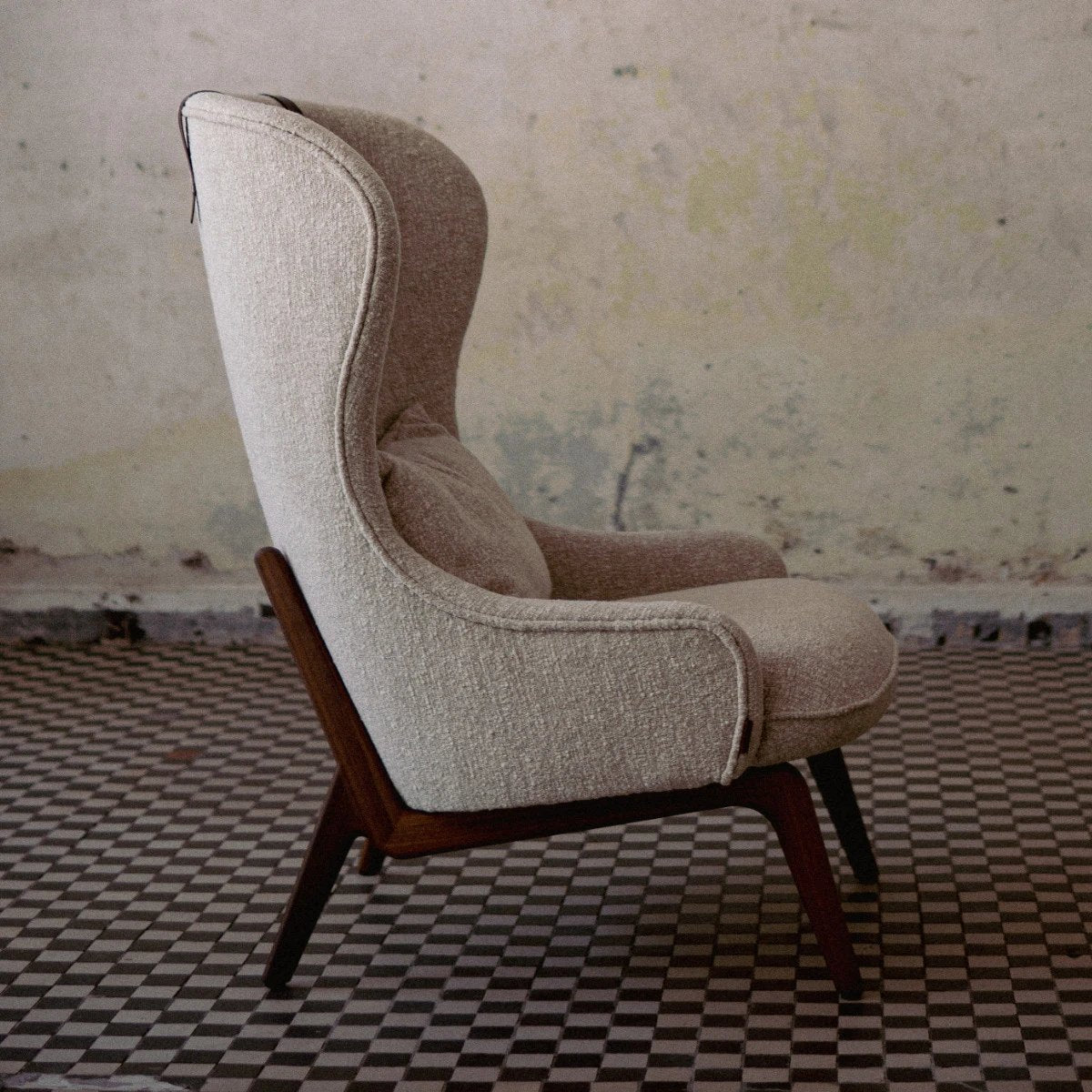 Aba Armchair with Wooden Legs