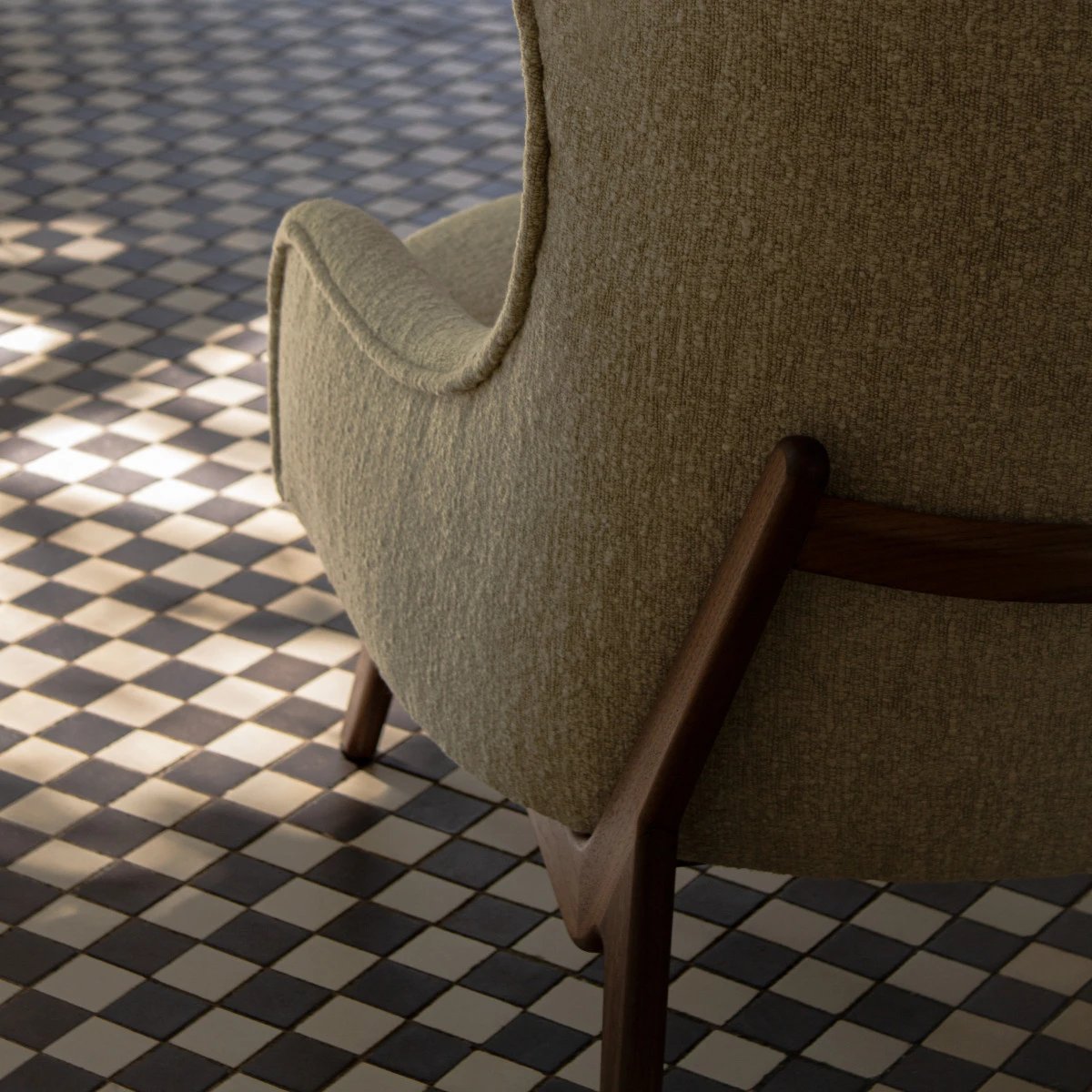 Aba Armchair with Wooden Legs