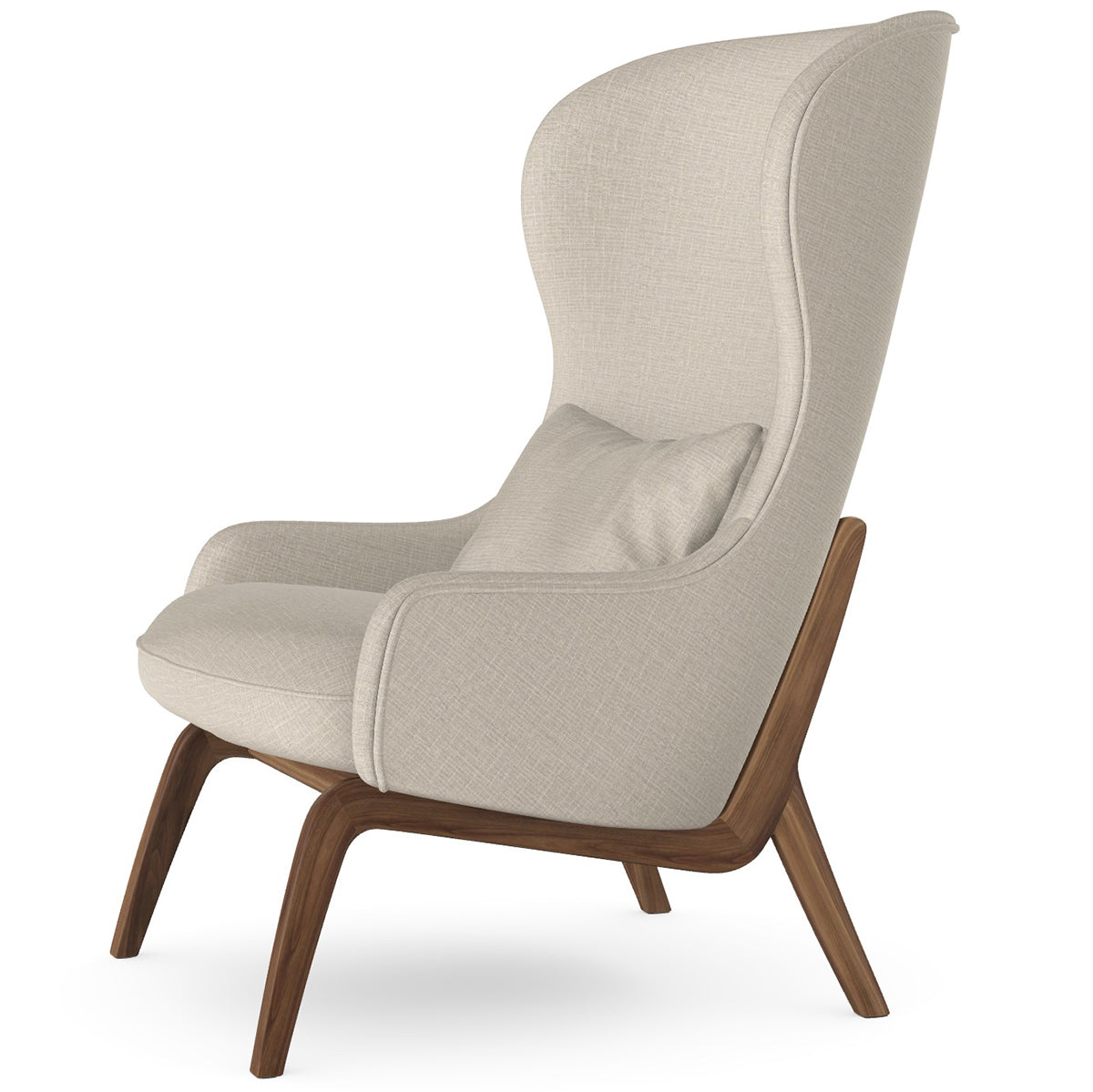 Aba Armchair with Wooden Legs