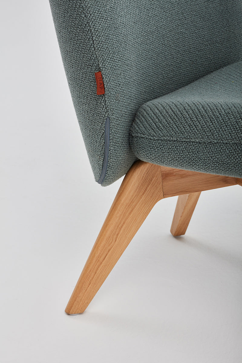 Fi Armchair with Wooden Legs