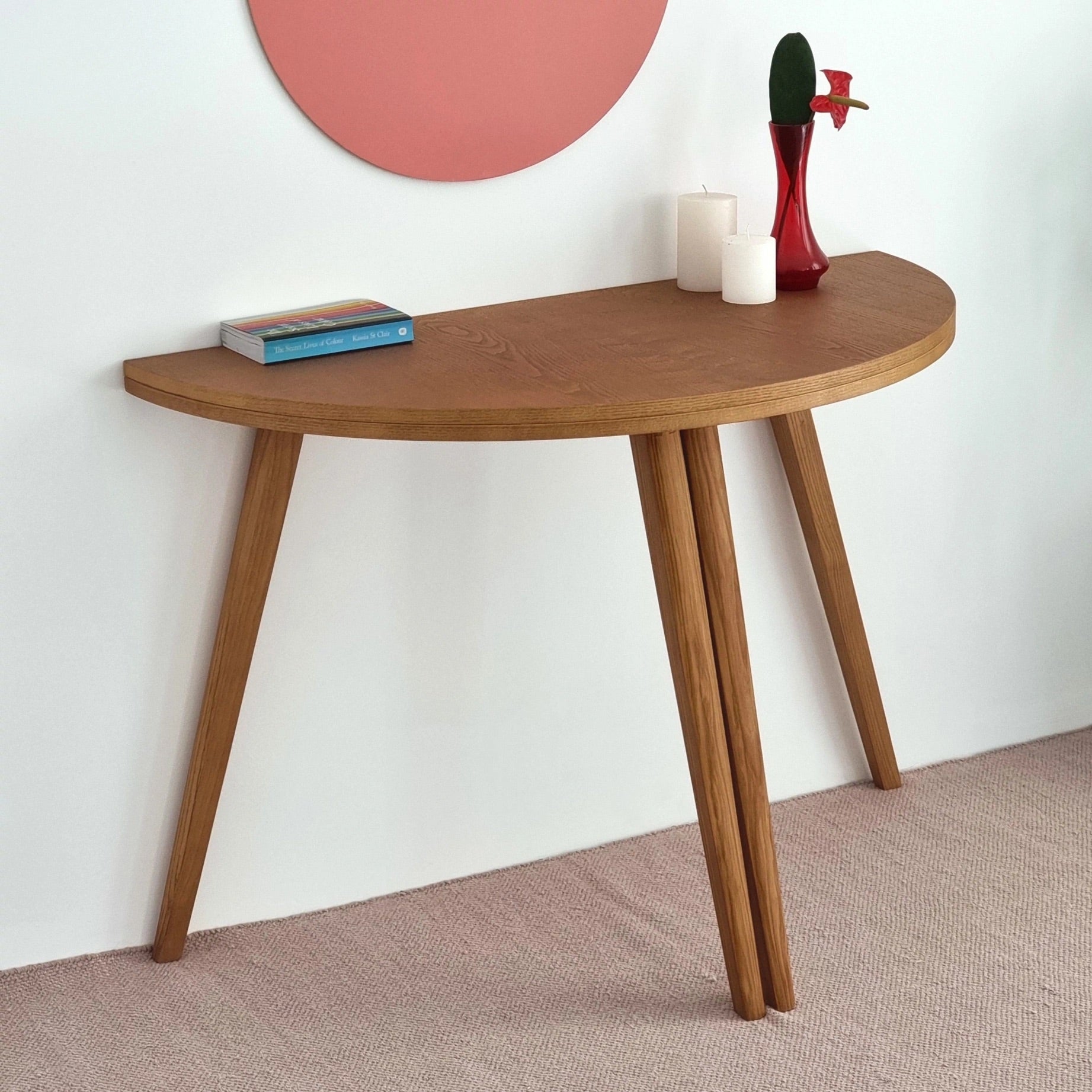 Mawi Half Moon Veneered Extendable Table