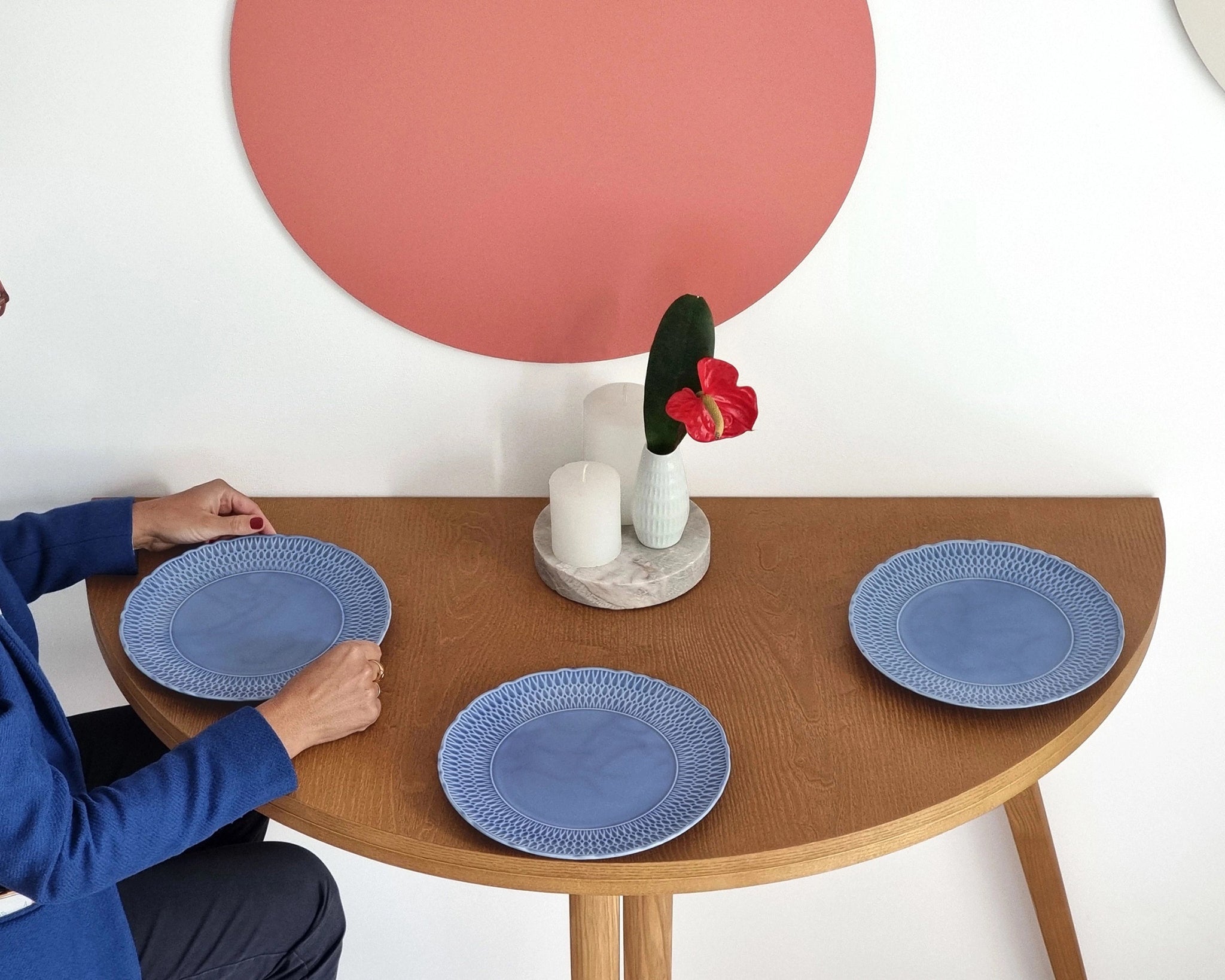 Mawi Half Moon Veneered Extendable Table