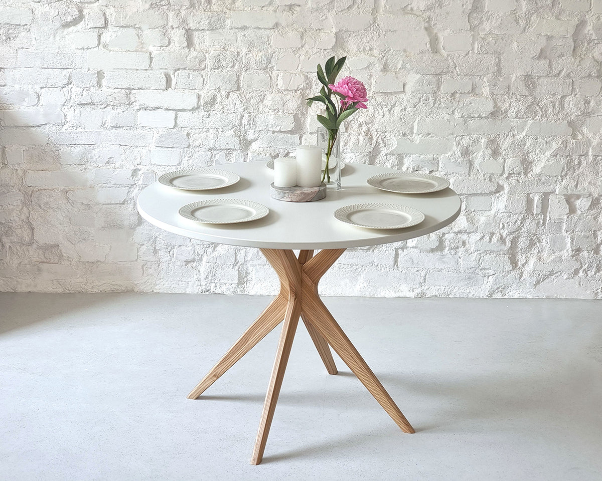 Jubi Bold Round Veneered Dining Table - WOO .Design
