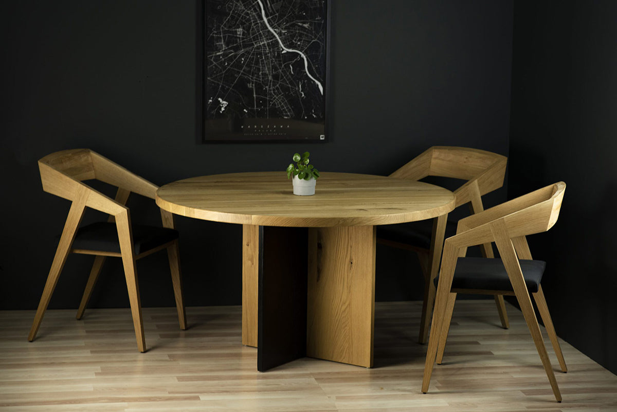 Rosto Oak Round Dining Table - WOO .Design
