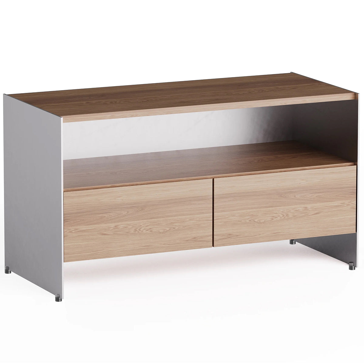 Aloox Oak Wood Open Cabinet