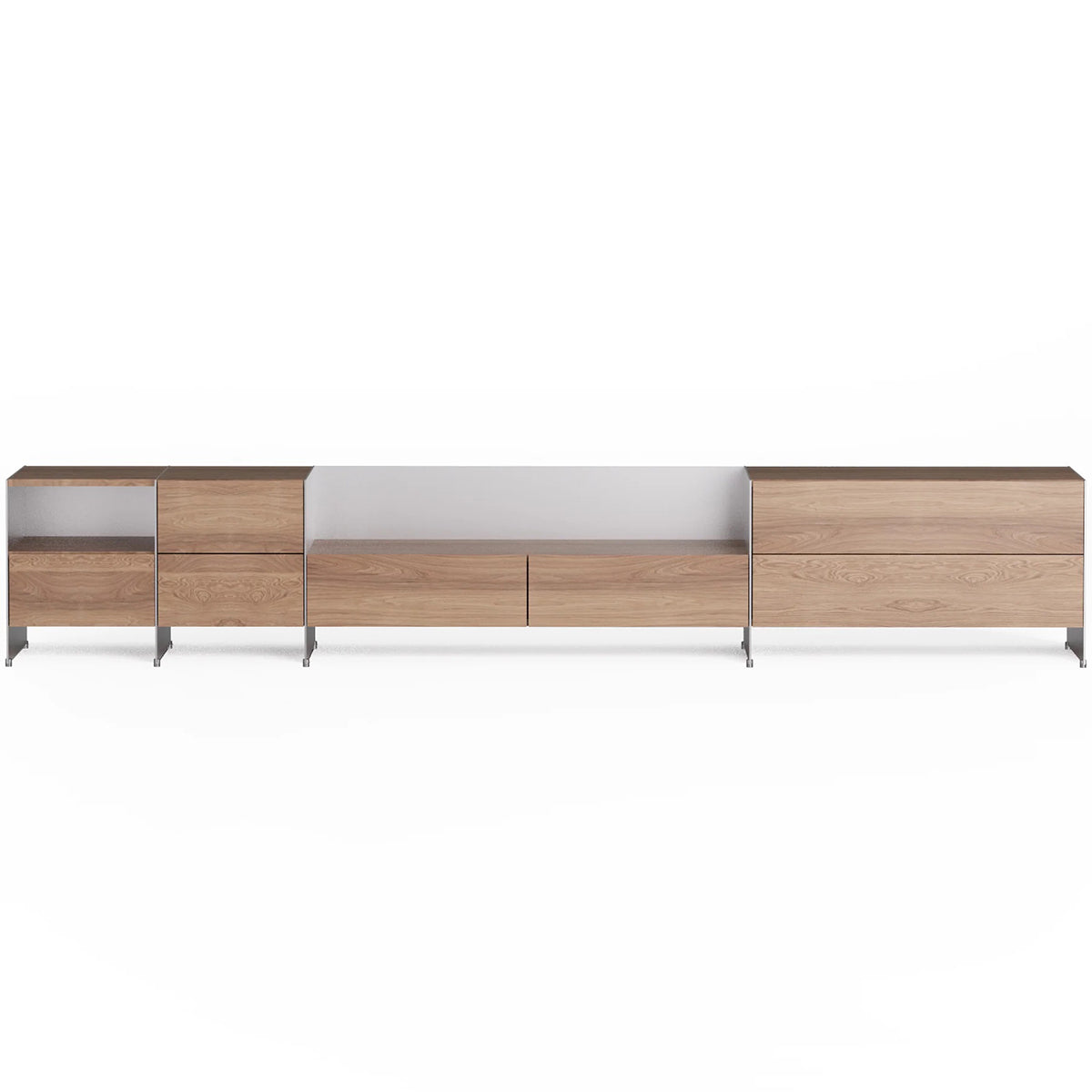 Aloox Set 4 Oak Wood Cabinet