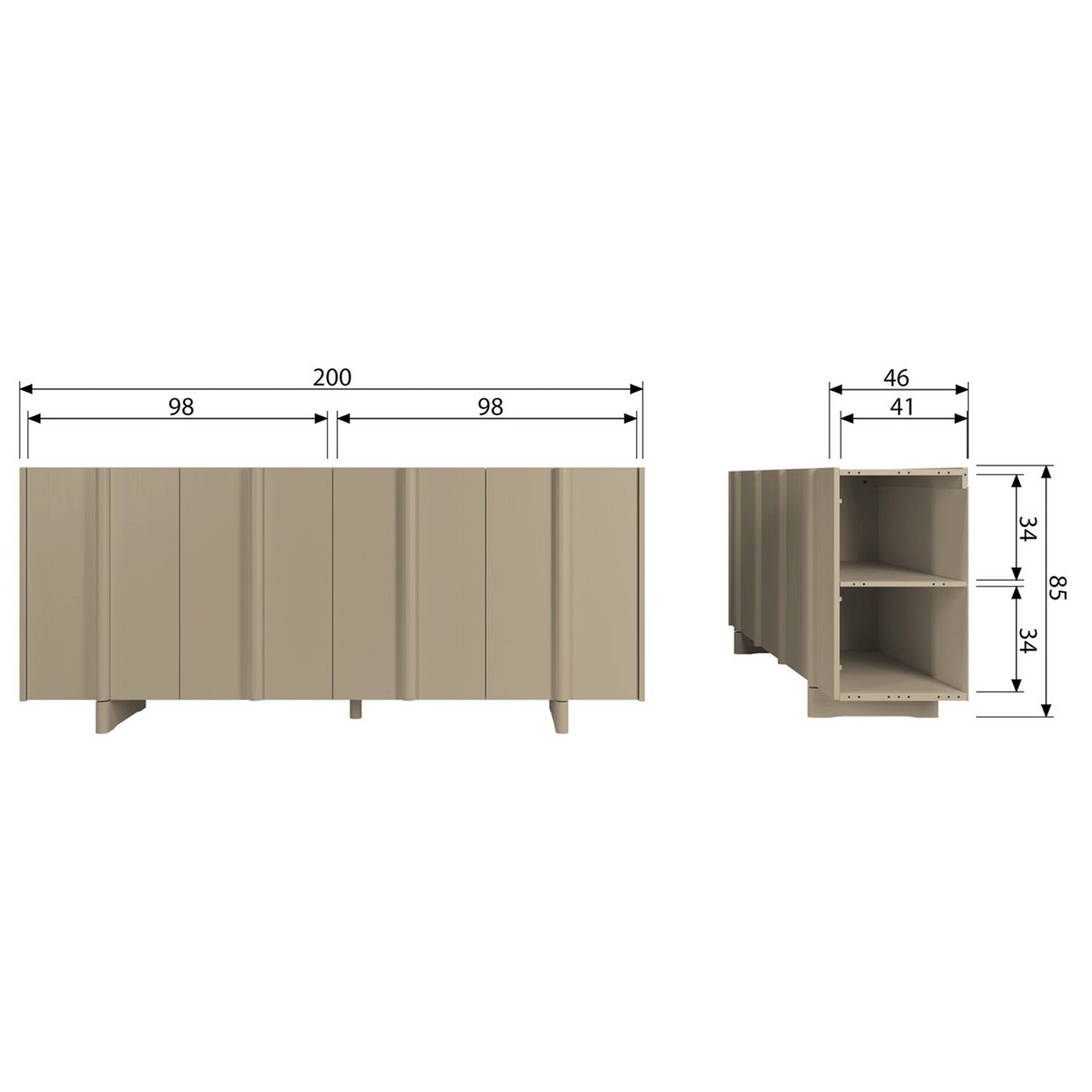 Basu Pine Wood Sideboard