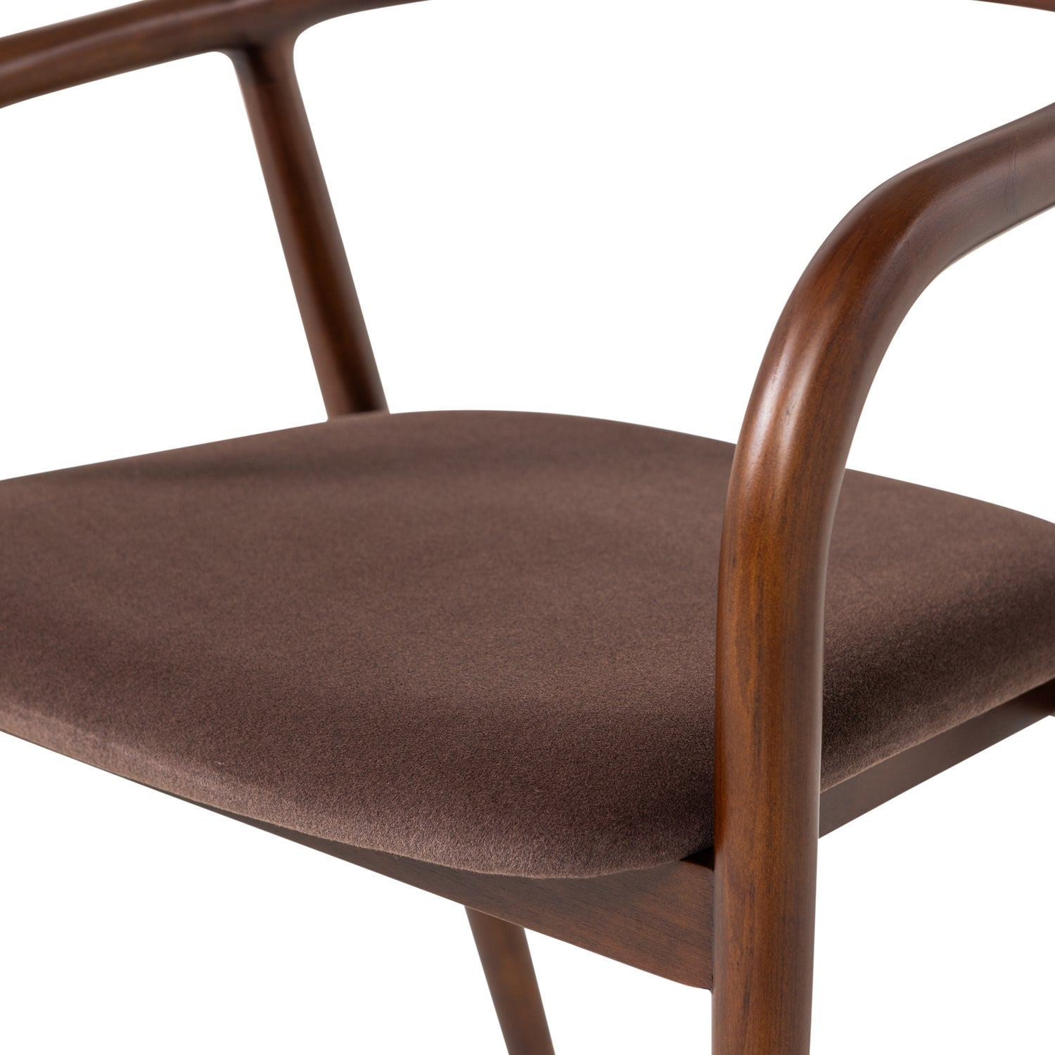 Bran Brown Velvet Dining Chair