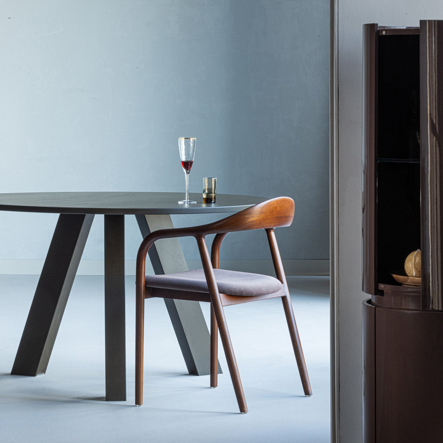 Bran Brown Velvet Dining Chair