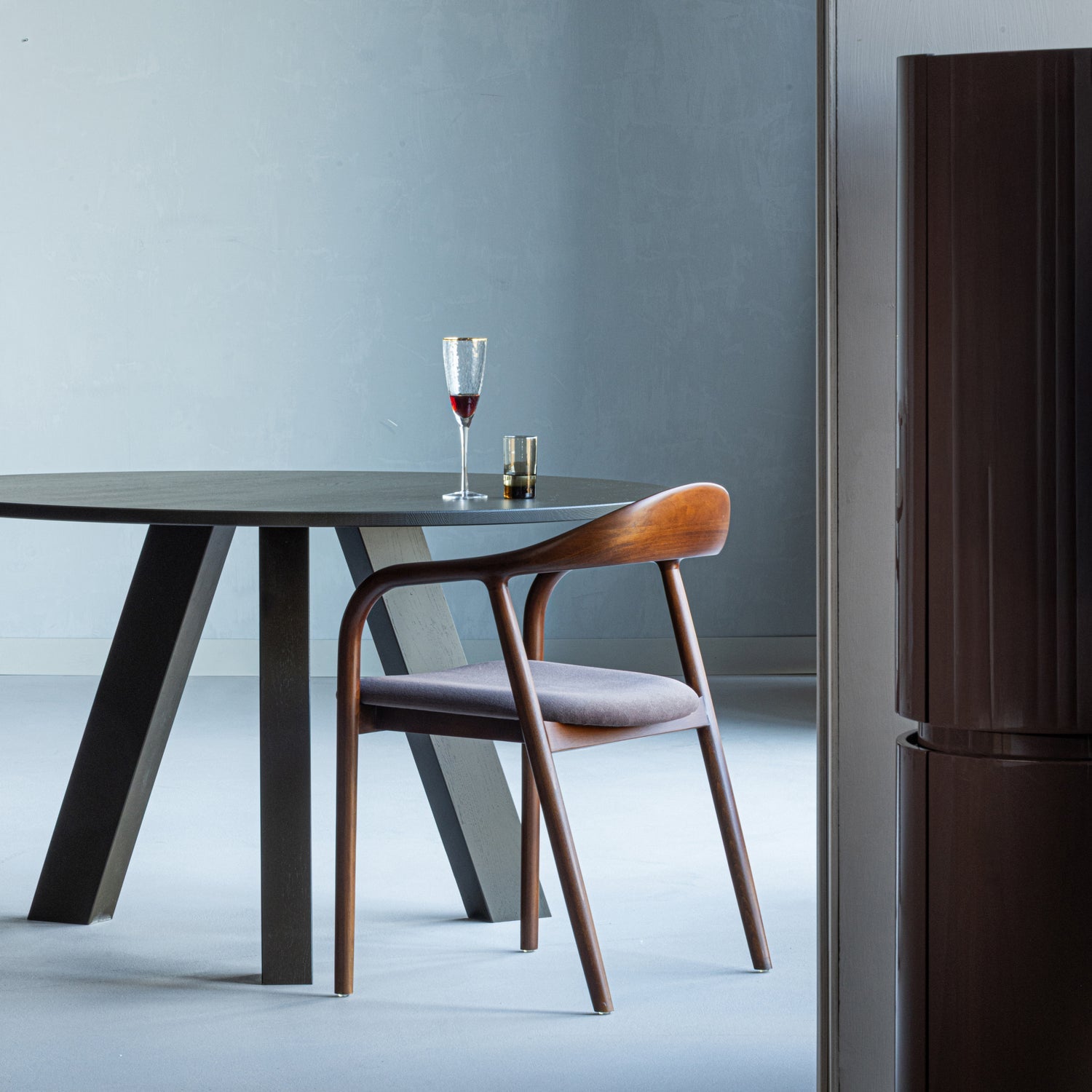Bran Brown Velvet Dining Chair