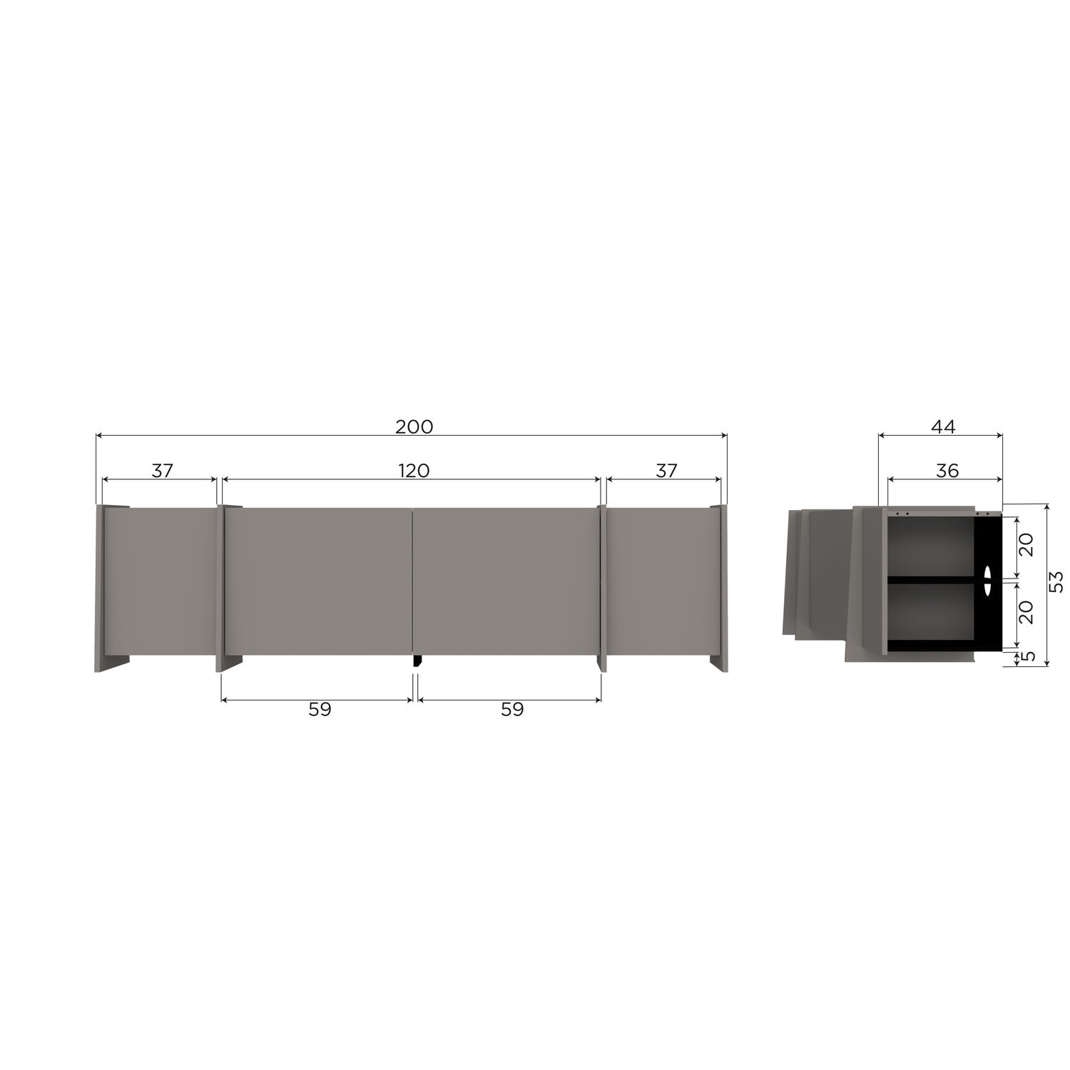Brock 4 Doors TV Unit