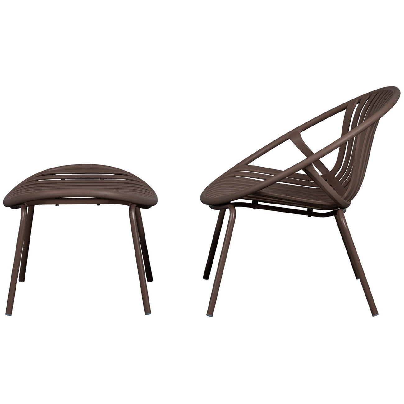Bruce Garden Lounge Chair with Hocker