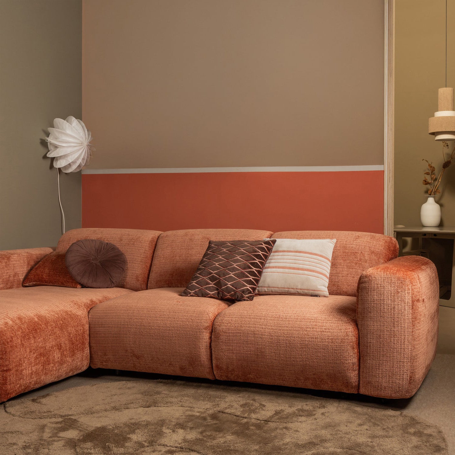 Cloud Chenille Chaise Longue Sofa