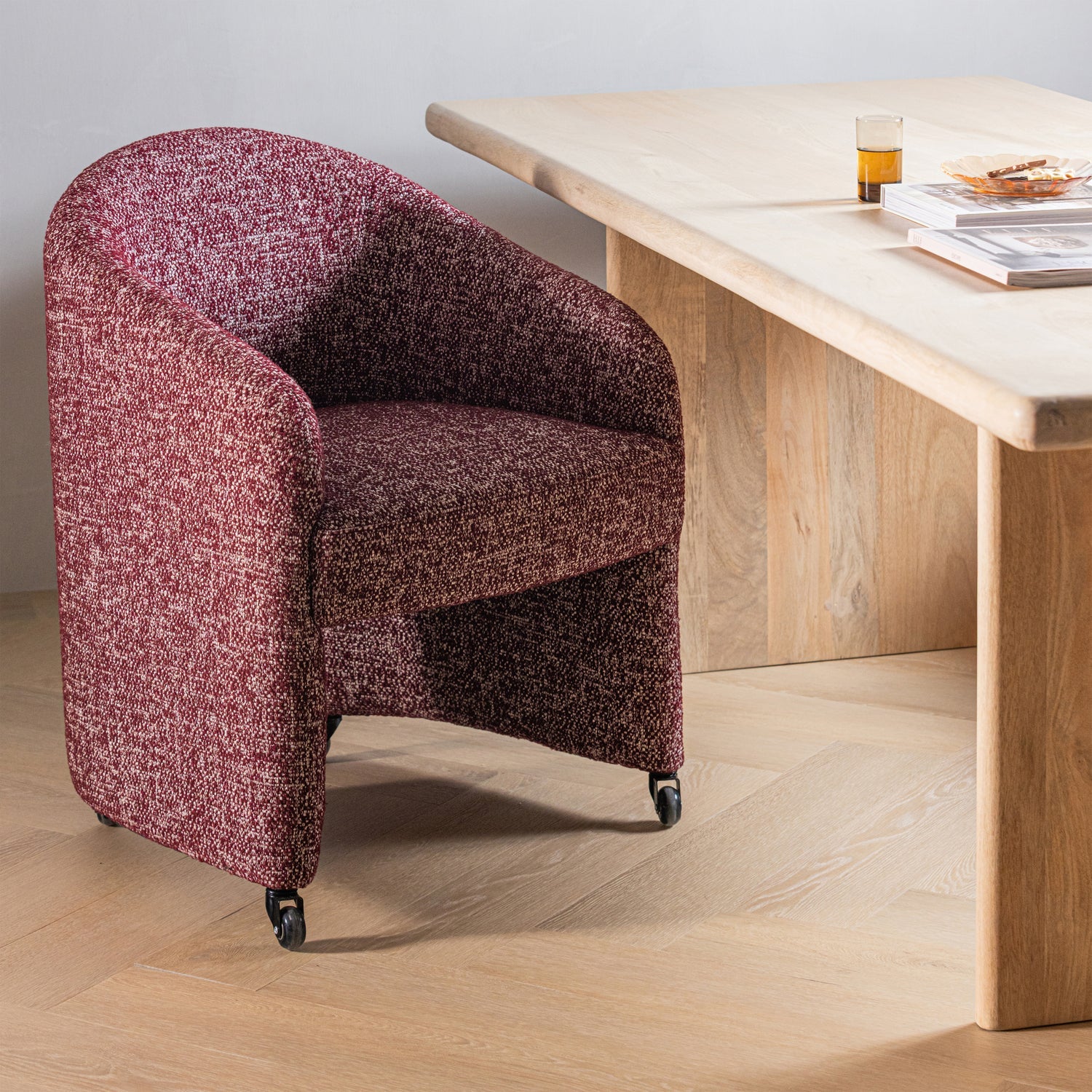 Cordo Melange Dining Chair with Wheels