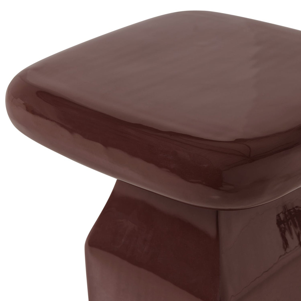 Lova Burgundy Red High Gloss Side Table