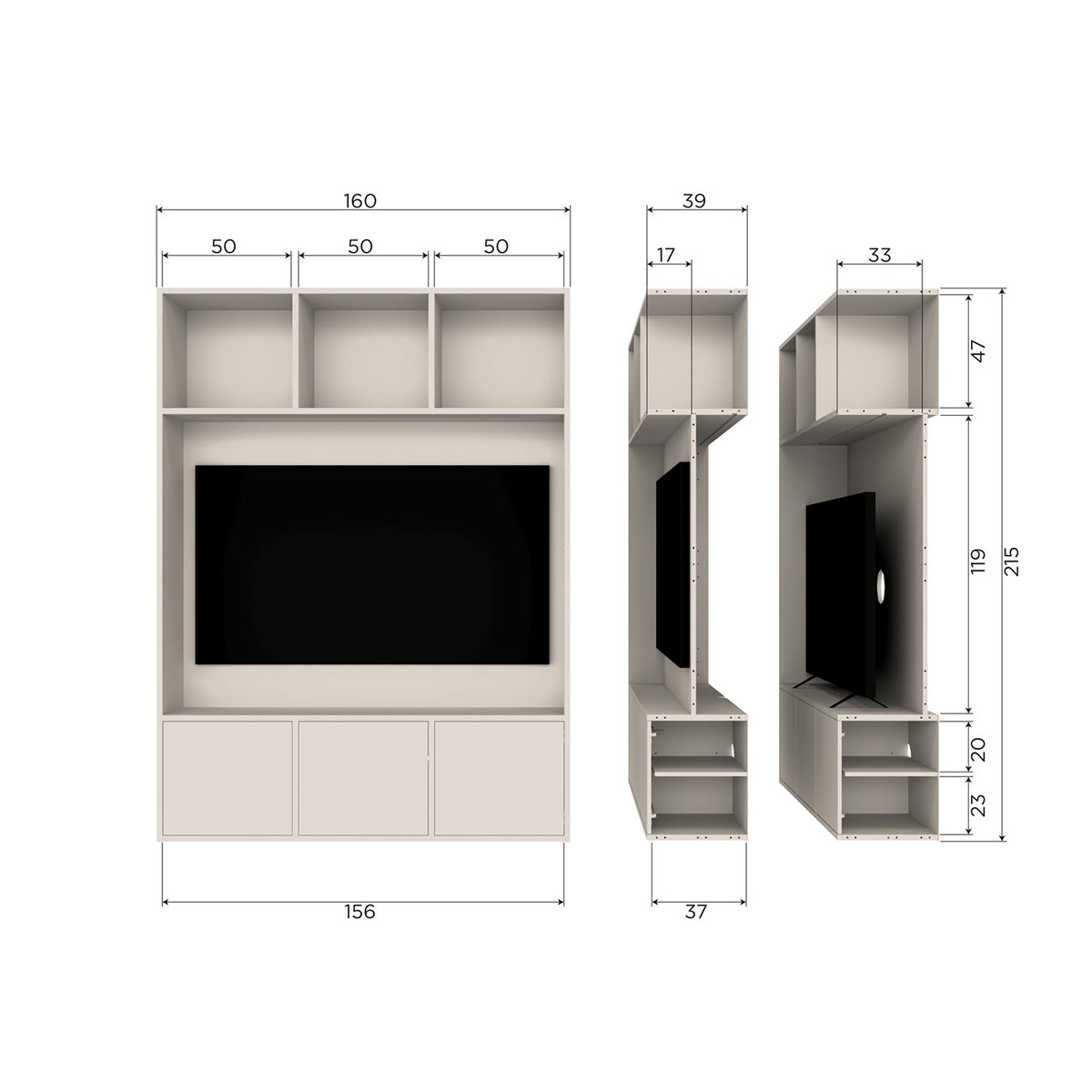 Meggy Pine Wood TV Storage Cabinet