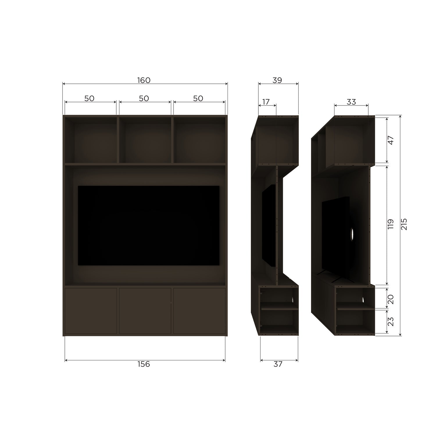 Meggy Pine Wood TV Storage Cabinet