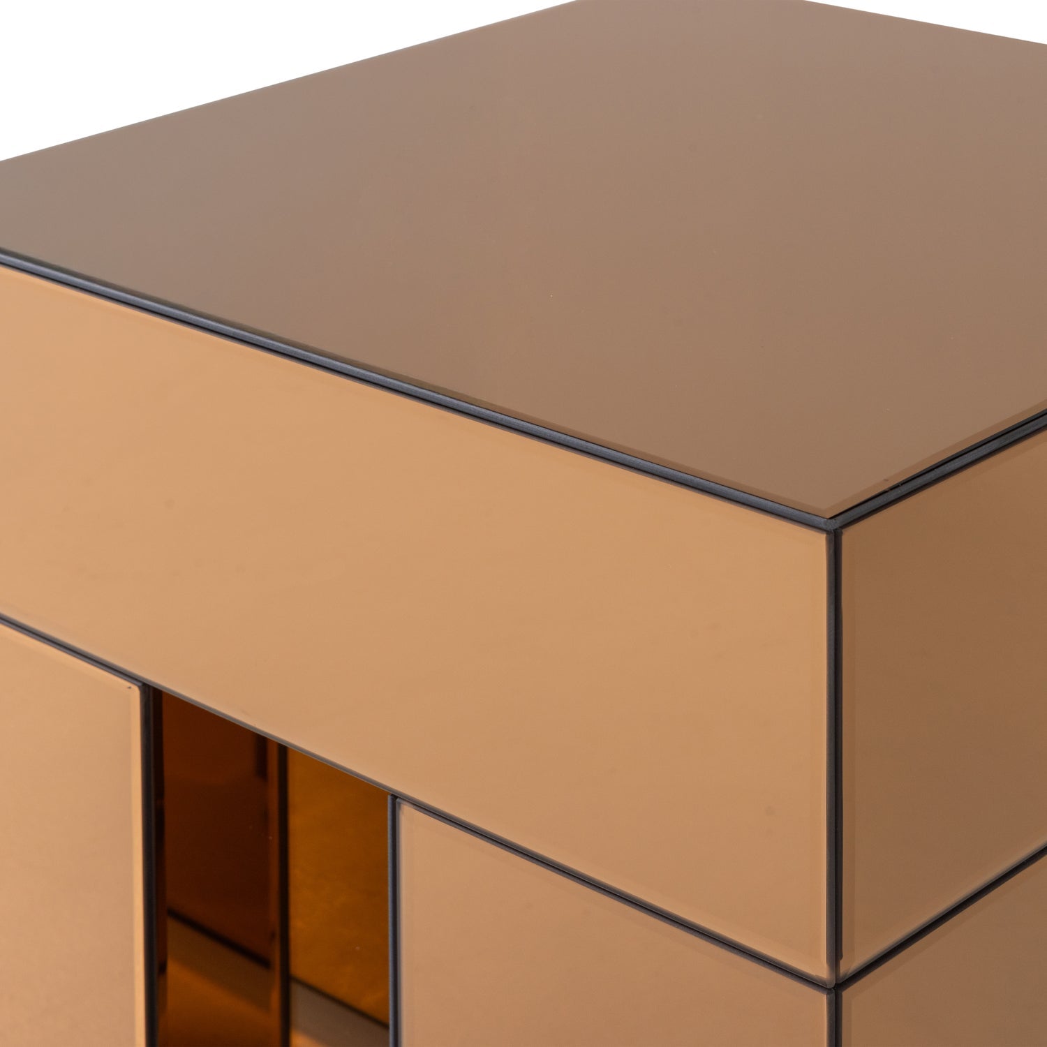Mirrox Brown Mirror Side Table
