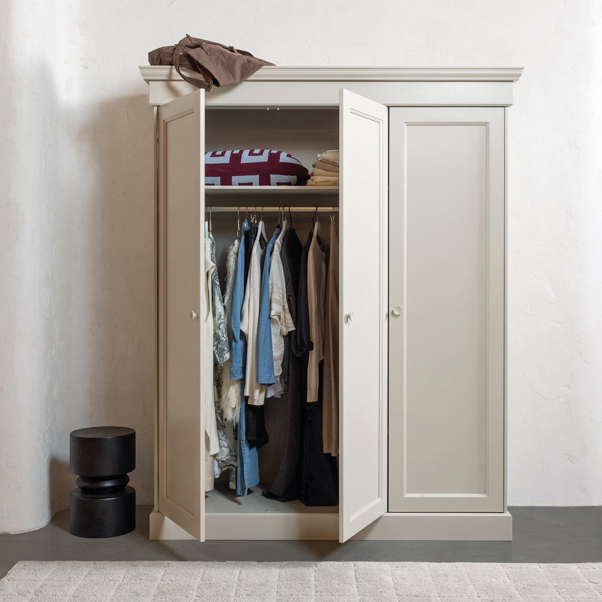 Olivia Dust Pine Wood Wardrobe