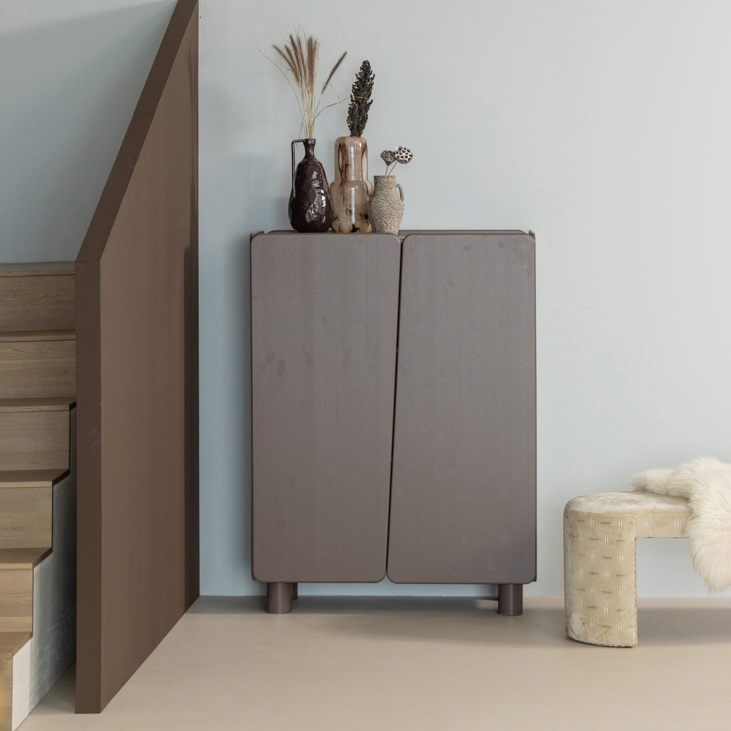 Root Truffle Brown 2 Doors Cabinet