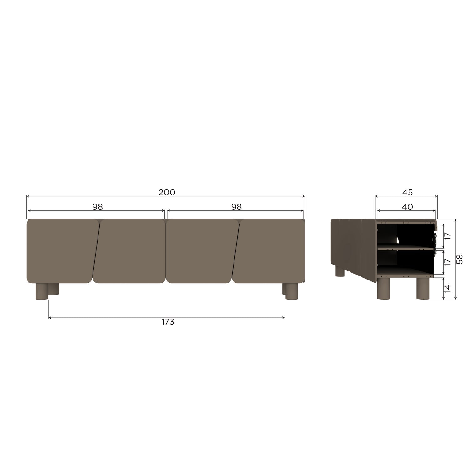 Root Truffle Brown TV Unit