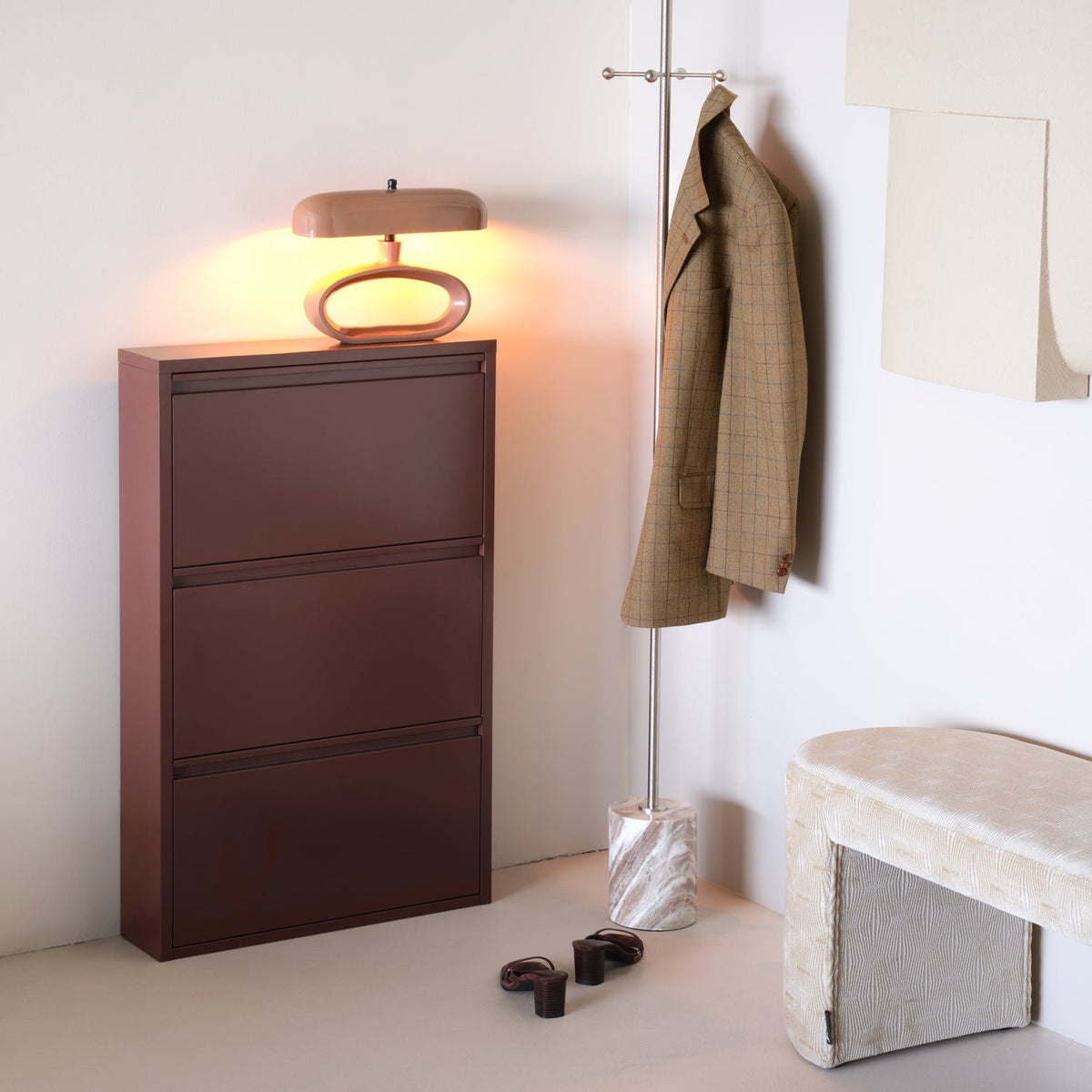 Sabine 3 Compartment Shoe Cabinet