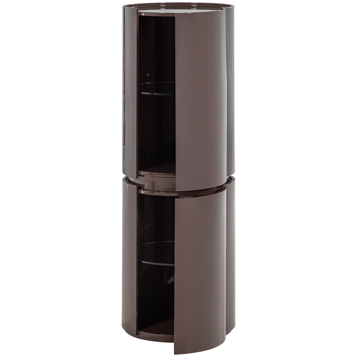 Sera Dark Brown Gloss Round Cabinet