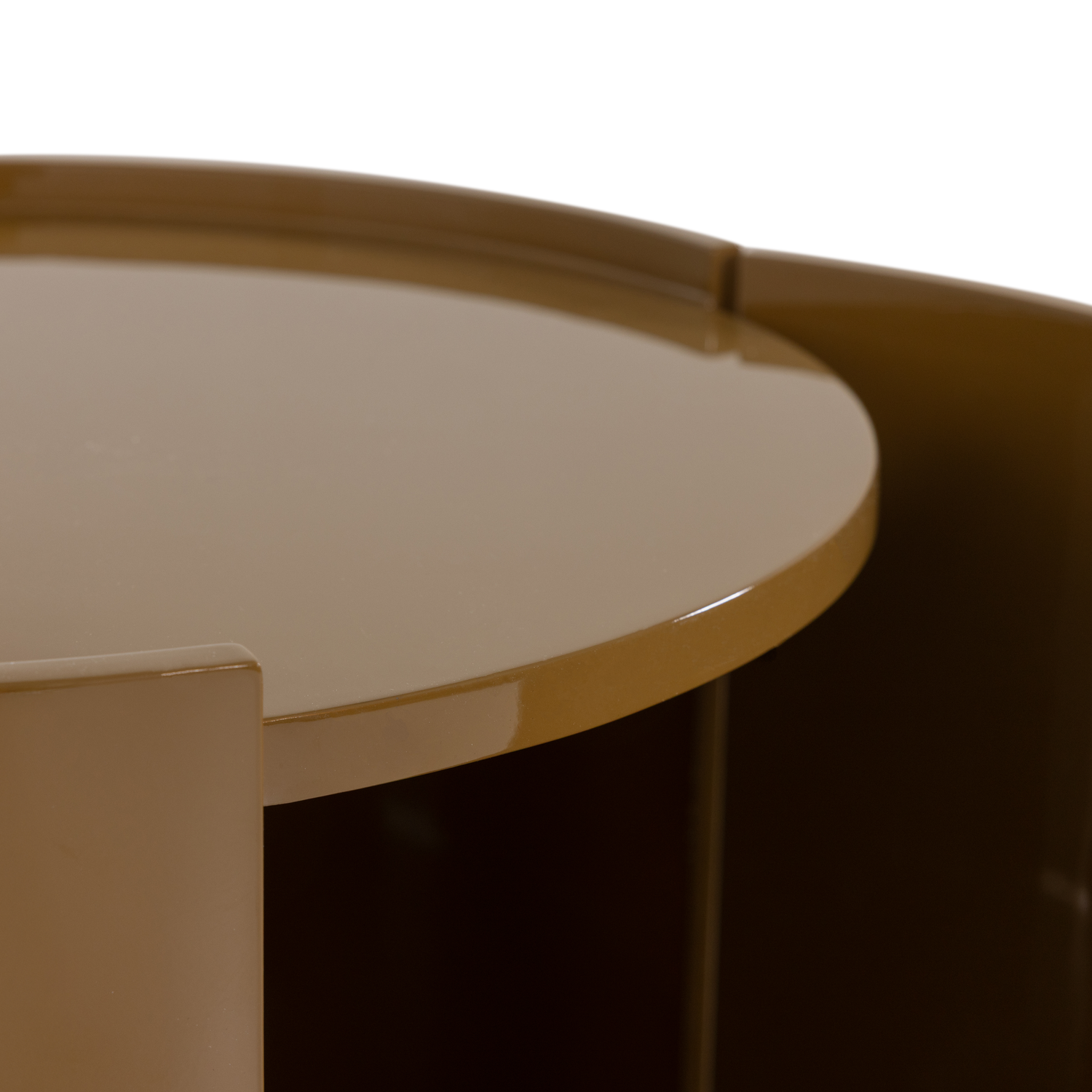 Sera Honey Yellow High Gloss Round Cabinet