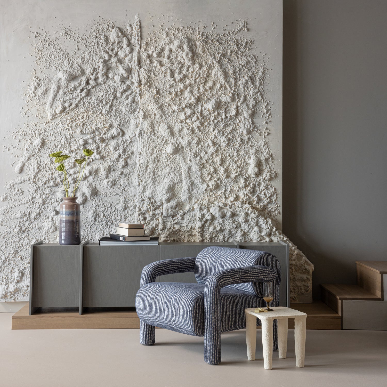 Vion Off White Low Side Table